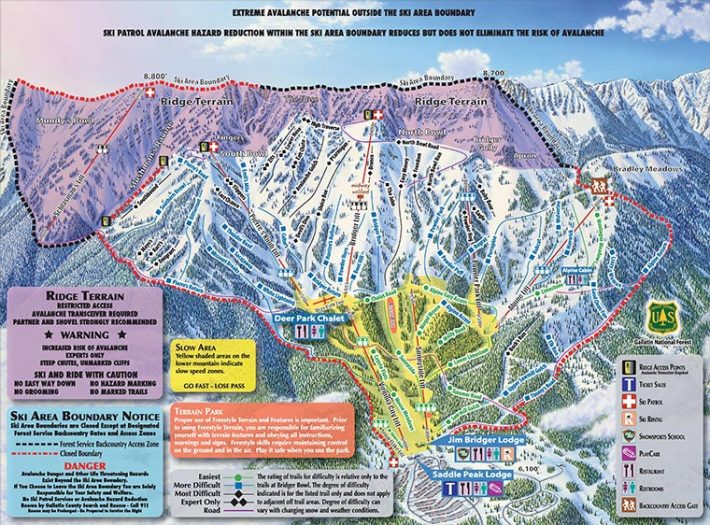 Montana Ski Resorts: Bridger Bowl, Big Sky. Downhill, Snowboard, Maps